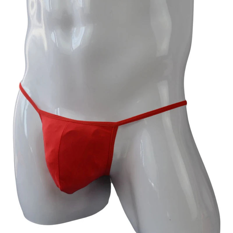 Slip homme bikini string ice silk translucide — M-XL