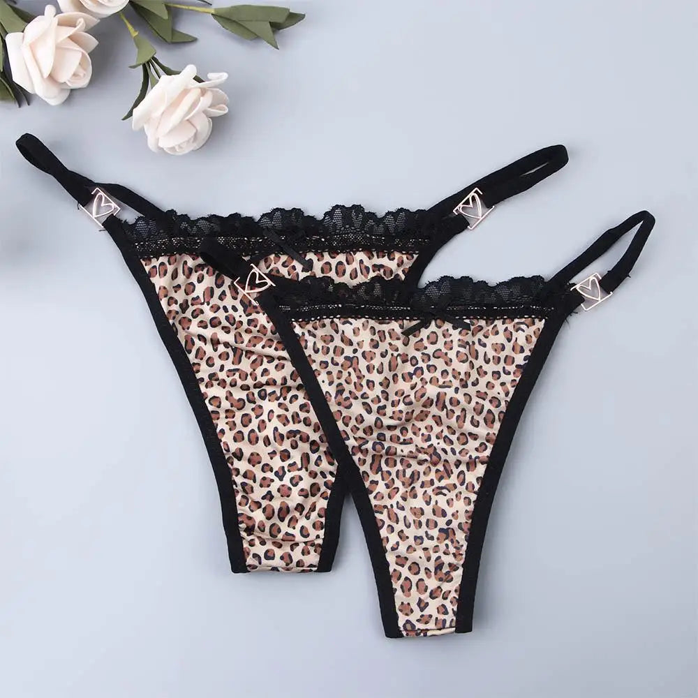 G-string léopard T-back taille basse — S-XL