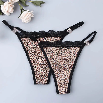 G-string léopard T-back taille basse — S-XL