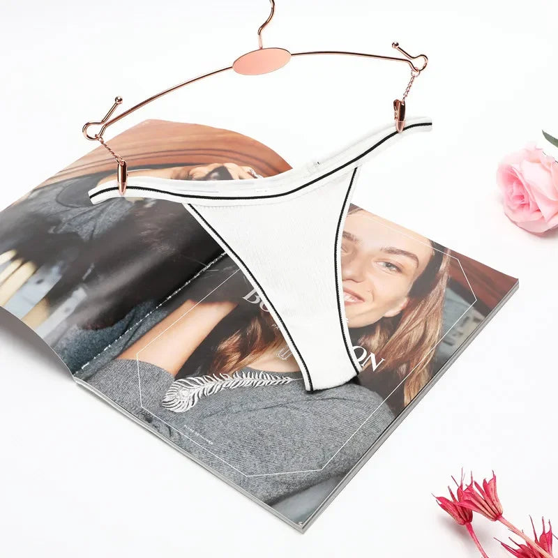 Thong coton seamless taille basse couleur unie — S-XL