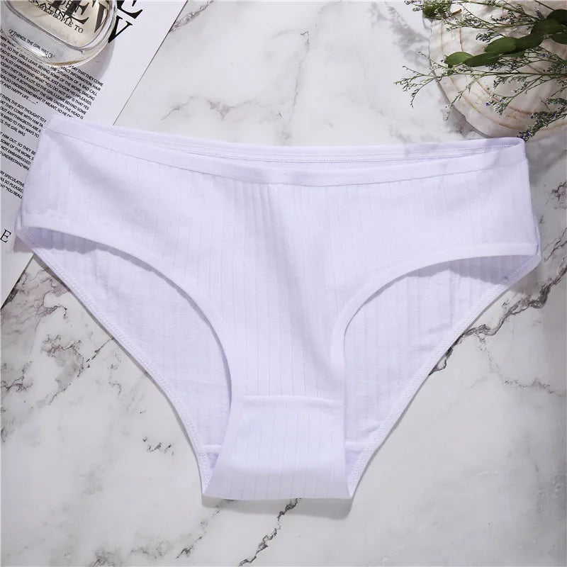 Culotte femme coton sans coutures — Taille basse respirante douce couleur unie