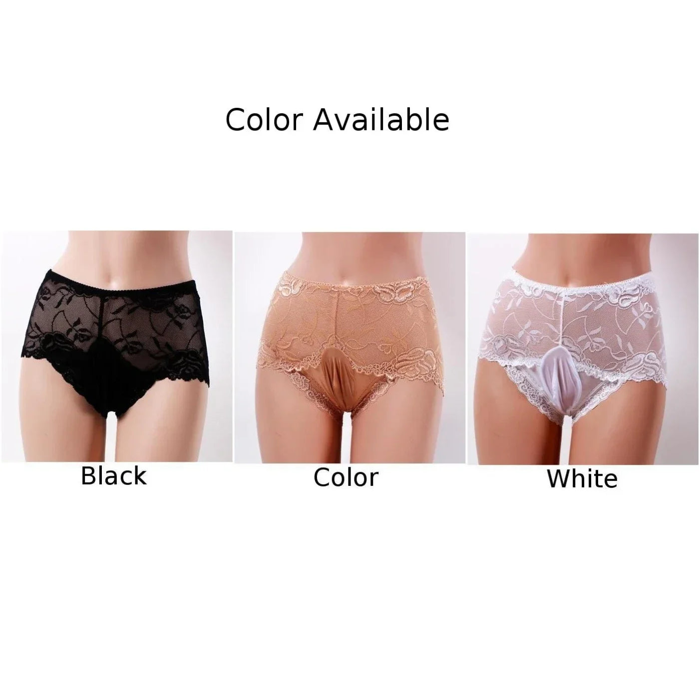Slip lingerie sissy femme poche haute elasticite ultra-fin M-XL