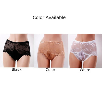 Slip lingerie sissy femme poche haute elasticite ultra-fin M-XL
