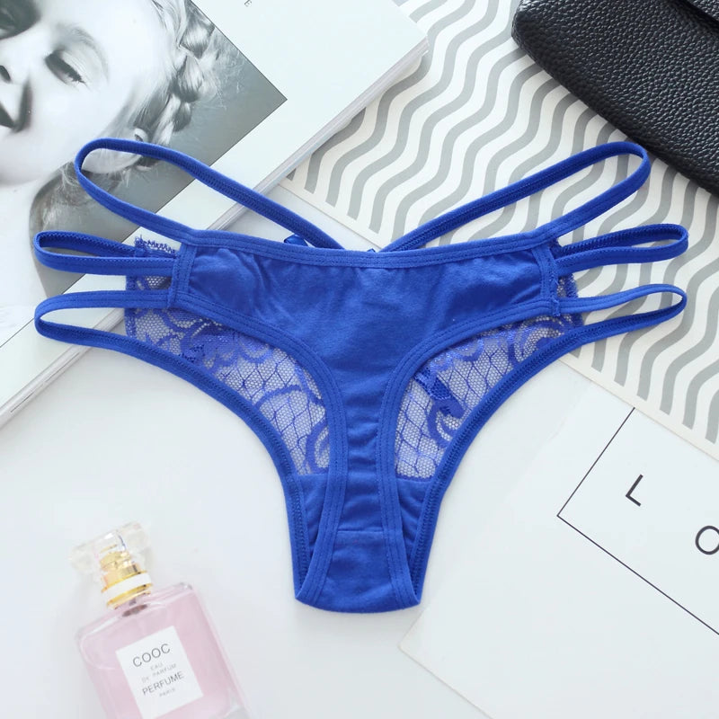 Thong femme coton T-back — G-string sexy confortable couleur unie