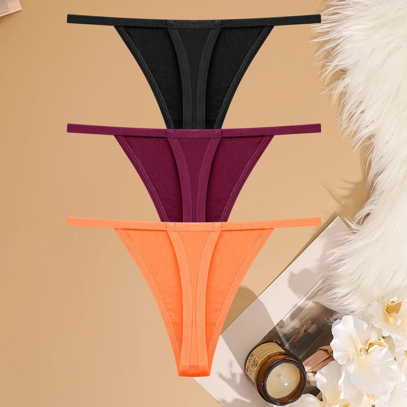 Lot 3 G-Strings Coton Taille Basse FINETOO - S à XL - Nos Petits KIFF