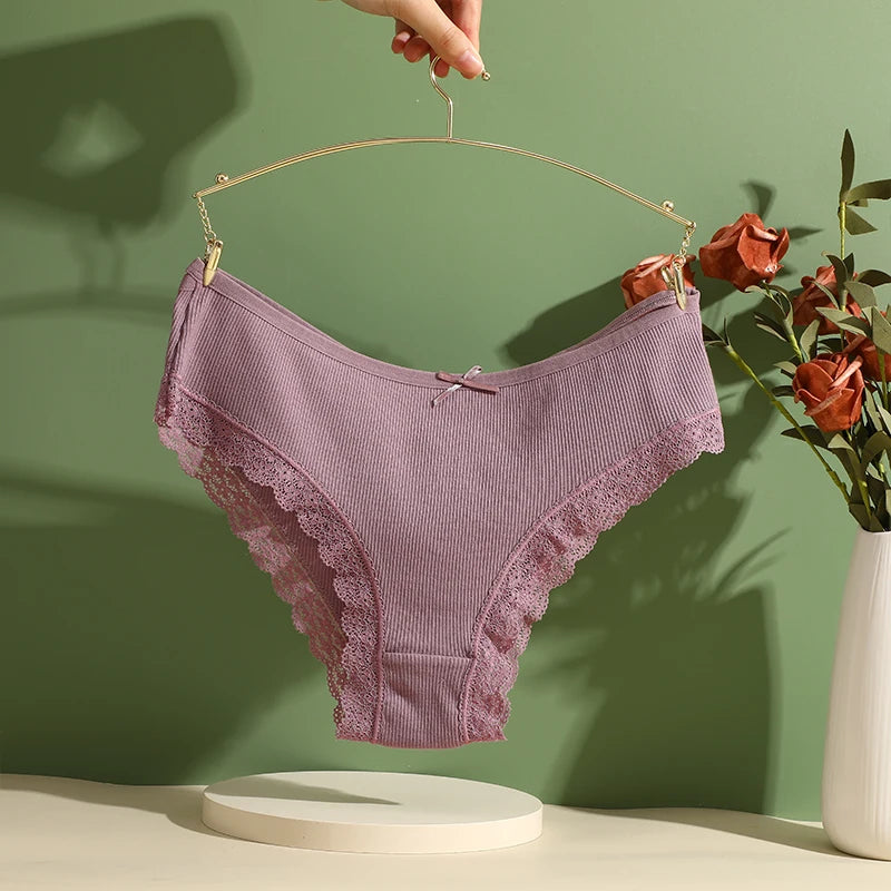 Culotte Femme FINETOO Coton Dentelle - Taille Basse Sexy - Nos Petits KIFF