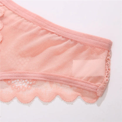Thong femme résille dentelle — Patchwork transparent sexy