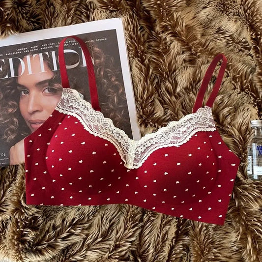 Non-Padded Lace Bra Size M-XXL, Sexy Push Up Style for Women, Comfortable Wireless Bralette AB