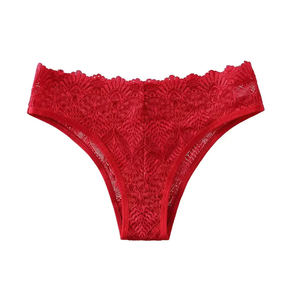 Culotte femme dentelle brodée — Taille basse ajourée