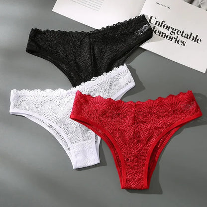 Culotte femme dentelle brodée — Taille basse ajourée
