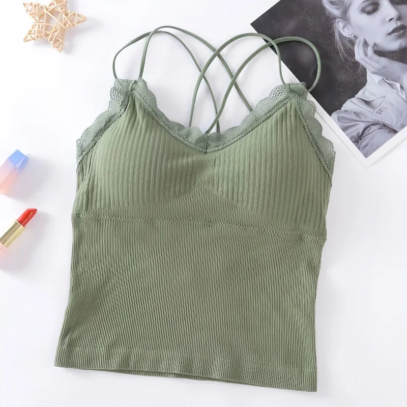 Tank Top Brassiere Camisole - Dos Ouvert Dentelle S-XL - Nos Petits KIFF