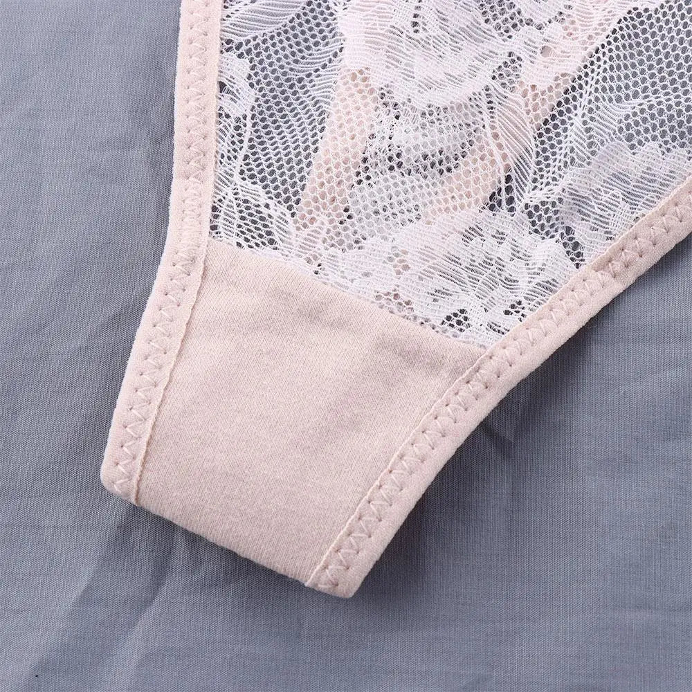 G-String Femme Dentelle Transparente Sexy - Entrejambe Coton - Nos Petits KIFF