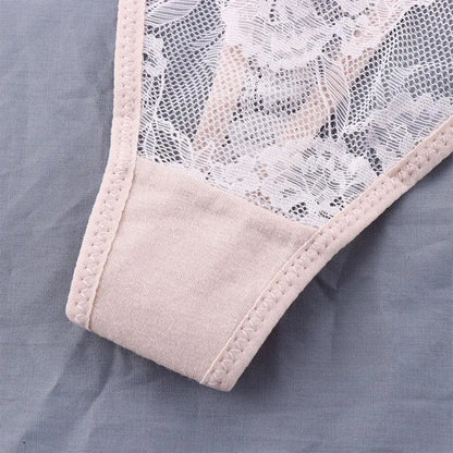 G-String Femme Dentelle Transparente Sexy - Entrejambe Coton - Nos Petits KIFF