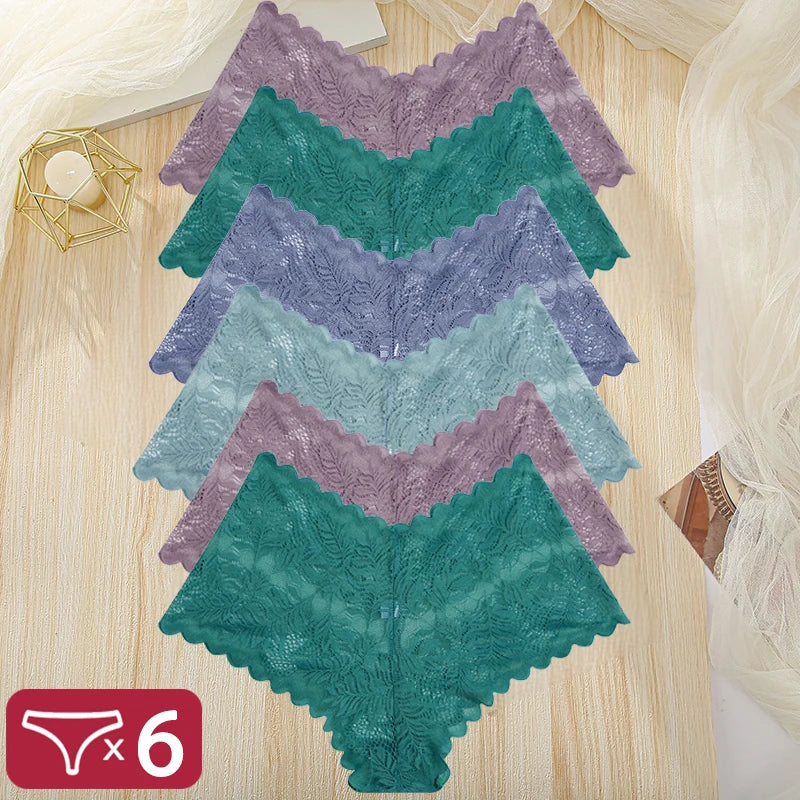 Lot 6 Culottes Dentelle Taille Haute FINETOO - Brésiliennes S-XL - Nos Petits KIFF