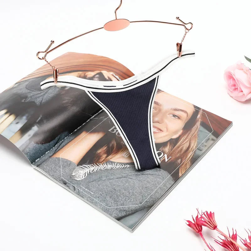 Thong coton seamless taille basse couleur unie — S-XL