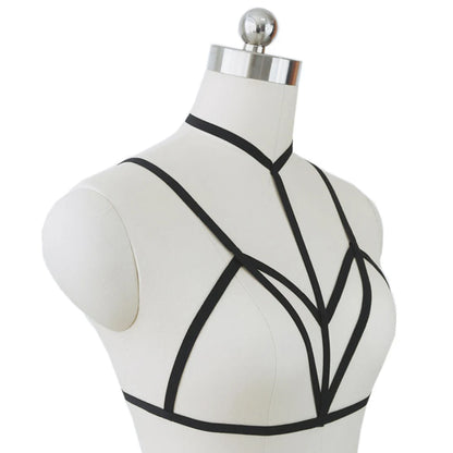 Lingerie femme bretelles sexy — Sous-vêtement ajouré couleur unie