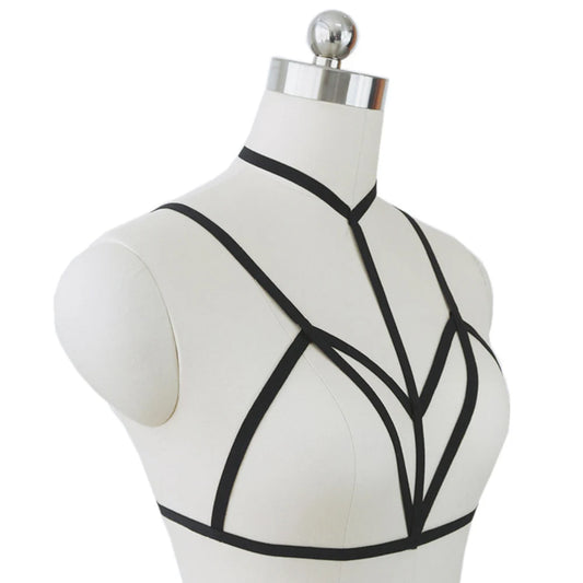 Lingerie femme bretelles sexy — Sous-vêtement ajouré couleur unie