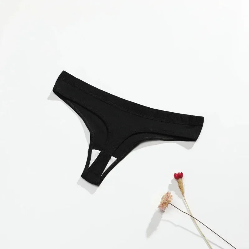 Tanga G-string femme coton — Taille basse respirant couleur unie