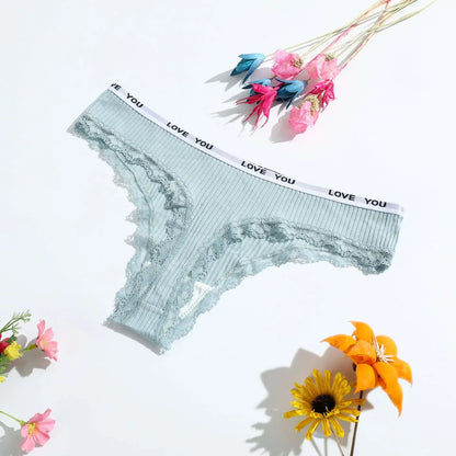 Thong coton taille basse couleur unie — S-XL