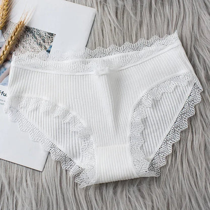 Culotte seamless coton dentelle volantée taille basse — S-XL