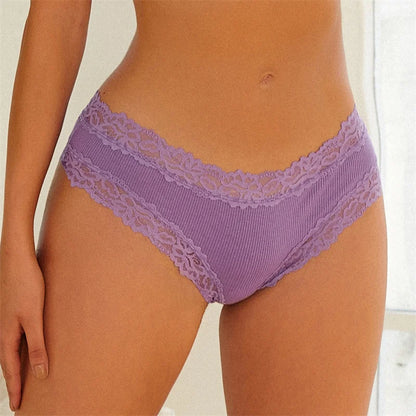 Culotte brésilienne dentelle coton taille basse — S-XL