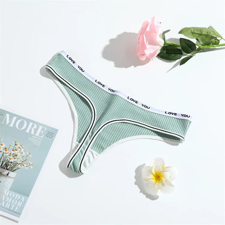 Thong coton T-back effet gainant taille basse — S-XL