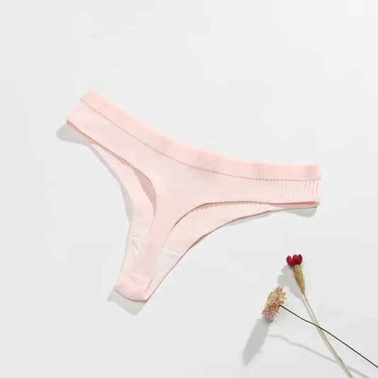 Tanga G-string femme coton — Taille basse respirant couleur unie