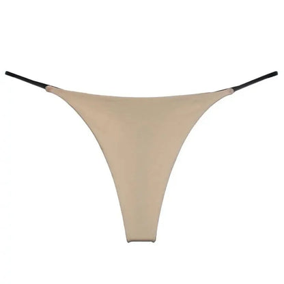 G-string femme taille basse sans coutures — Dentelle fine respirant couleur unie