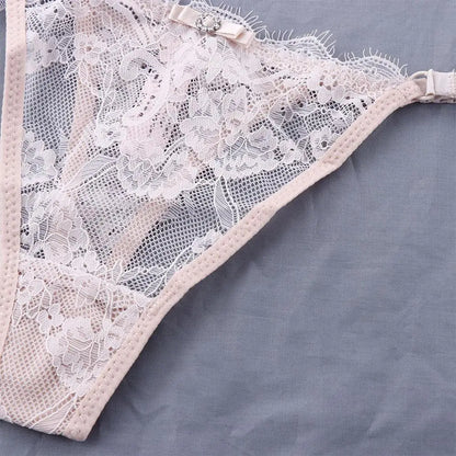 G-String Femme Dentelle Transparente Sexy - Entrejambe Coton - Nos Petits KIFF