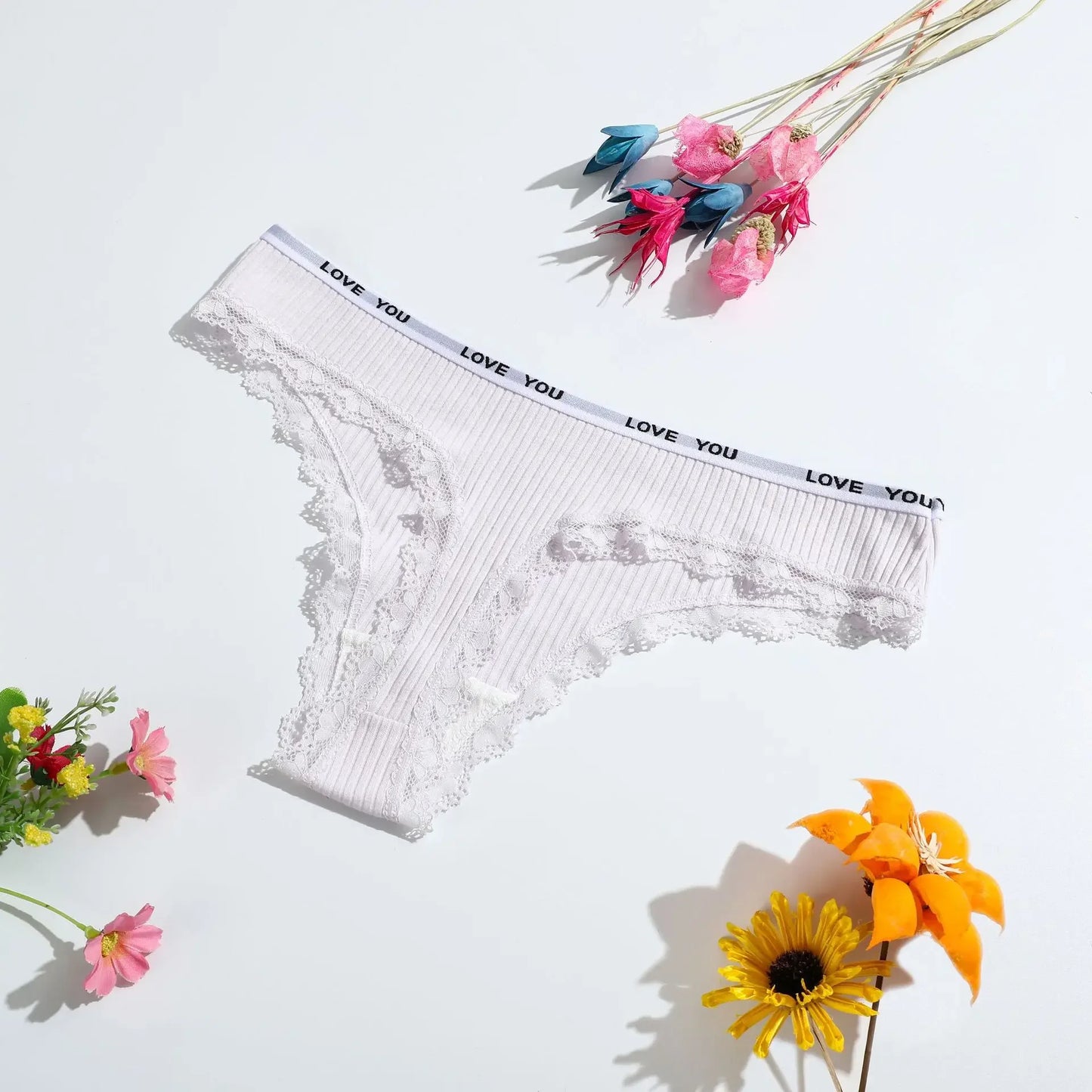 Thong coton taille basse couleur unie — S-XL