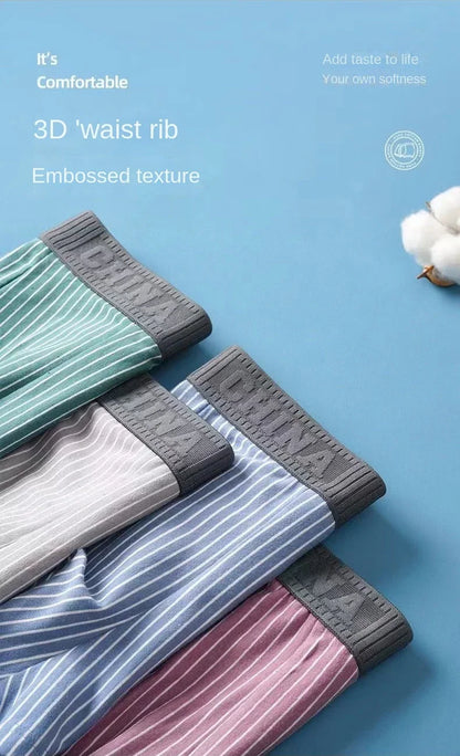 1Pc Boxer Shorts Men's Underwear Sexy Panties Cotton Striped Men's Underpants Male Boxers Homme U Convex Lingerie Free Shipping