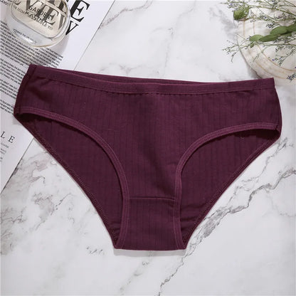 Culotte femme coton sans coutures — Taille basse respirante douce couleur unie