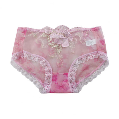 Culotte Dentelle Florale Brodée — Taille Mi-Haute M-XL