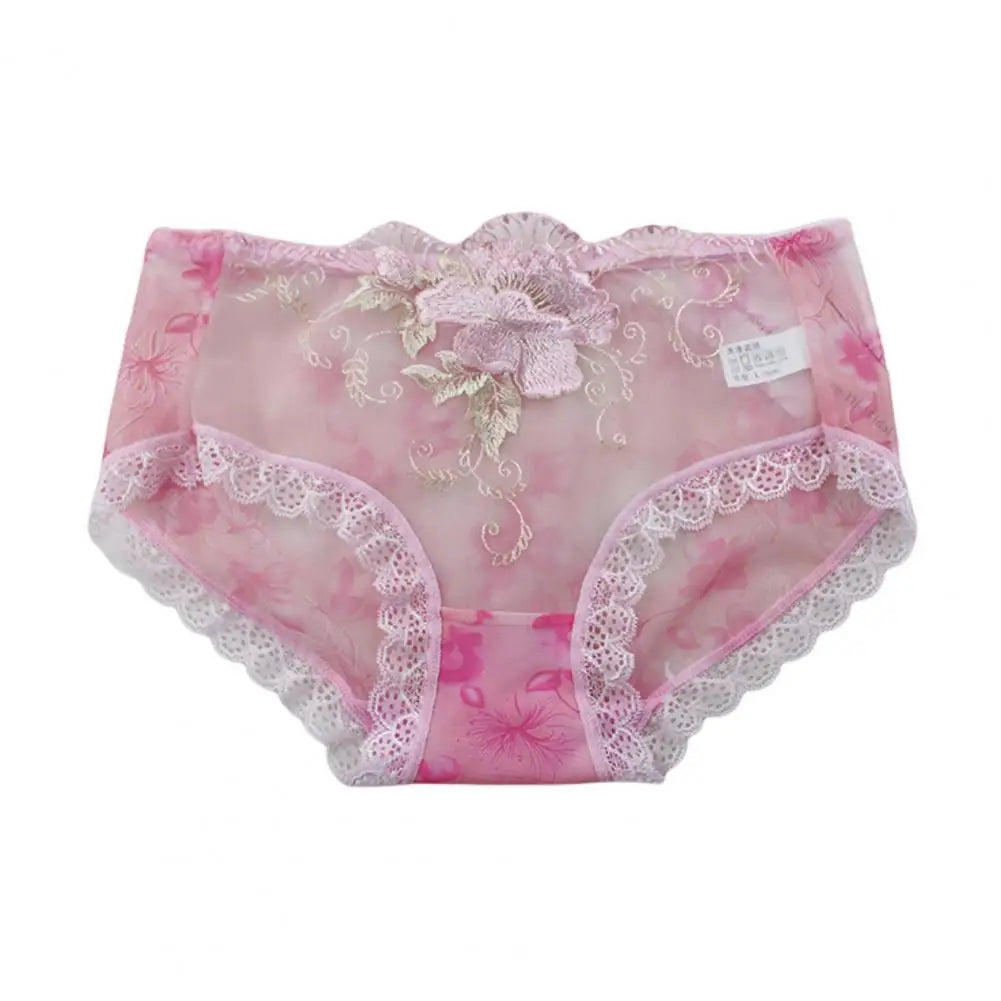 Culotte Dentelle Florale Brodée — Taille Mi-Haute M-XL