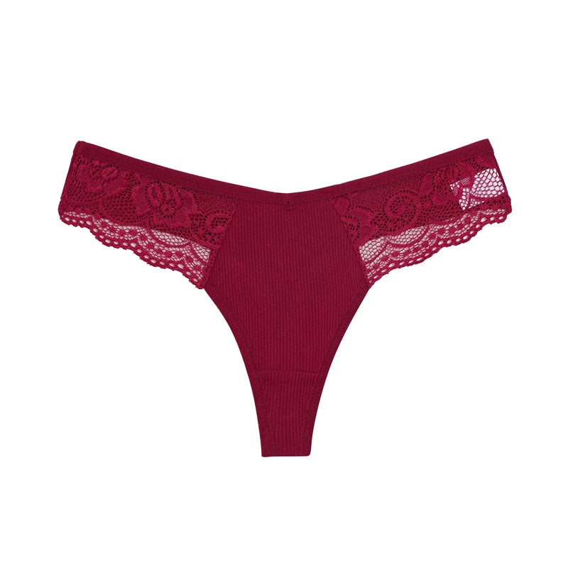 Culotte G-String Coton Dentelle - Taille Basse S-XL - Nos Petits KIFF