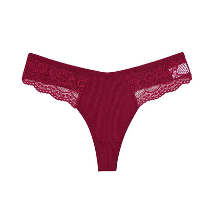 Culotte G-String Coton Dentelle - Taille Basse S-XL - Nos Petits KIFF