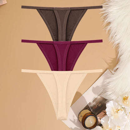 Lot 3 G-Strings Coton Taille Basse FINETOO - S à XL - Nos Petits KIFF