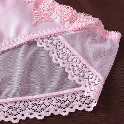 Culotte femme dentelle ultra-fine ajourée — Nylon entrejambe coton mi-taille sexy