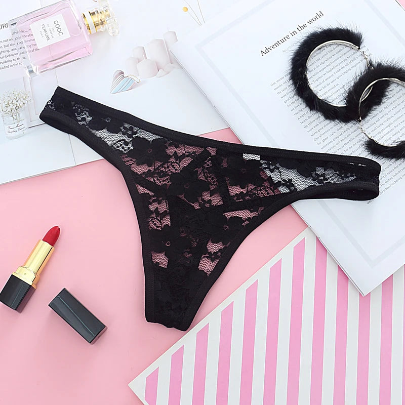 Tanga femme dentelle G-string — Taille basse sexy sans coutures