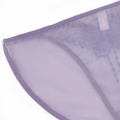 Culotte femme dentelle mesh transparente — Broderie papillon
