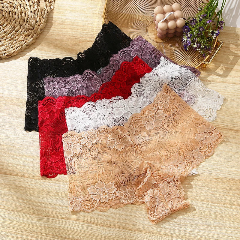 BZEL 3PCS/Set Women's Panties Floral Lace Women's Boxers Sexy Lingerie Femme Hollow Out Charming Boyshorts Fashion Cozy Underpants