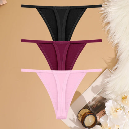 Lot 3 G-Strings Coton Taille Basse FINETOO - S à XL - Nos Petits KIFF