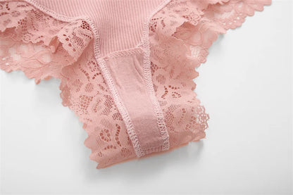 Culotte brésilienne dentelle coton taille basse — S-XL
