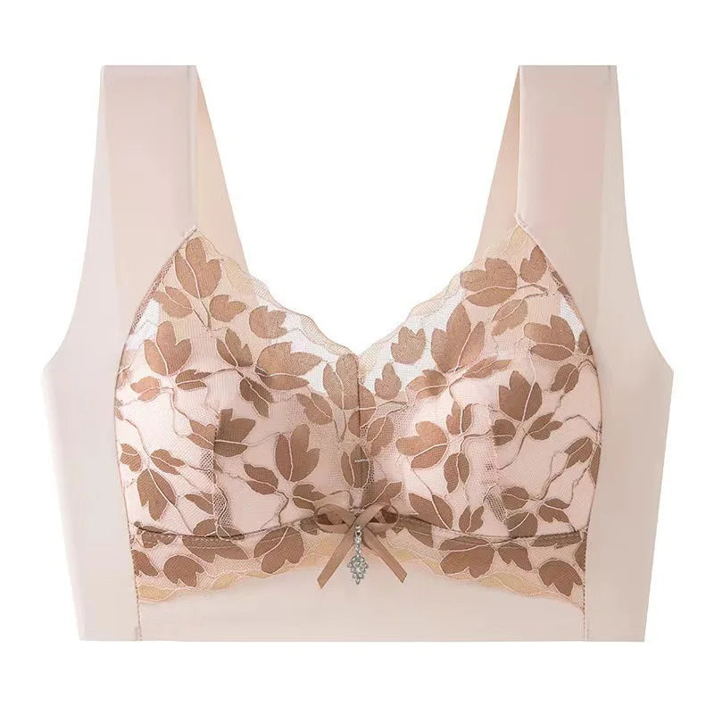 Brassière femme sans armatures dentelle — Push-up grande taille respirante