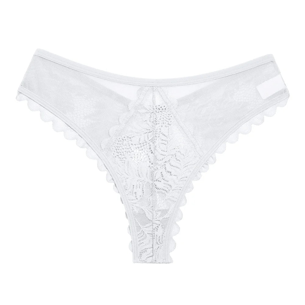 Thong femme résille dentelle — Patchwork transparent sexy