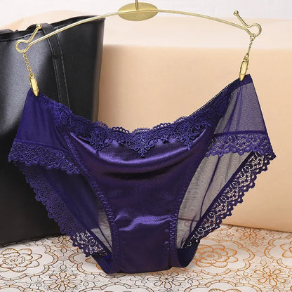Culotte femme dentelle ultra-fine ajourée — Nylon entrejambe coton mi-taille sexy