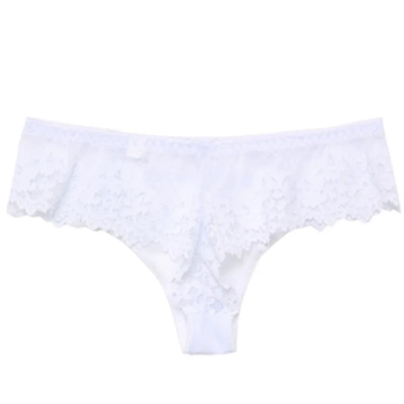 Thong femme dentelle ajourée — Taille basse sans coutures respirant