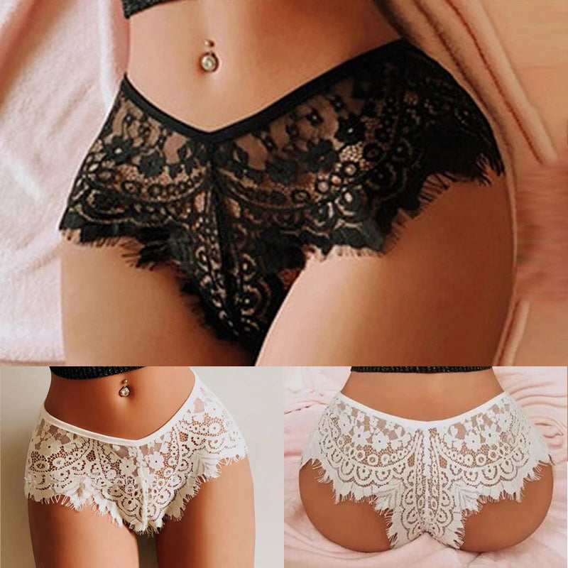 Culotte brésilienne dentelle transparente — Taille haute