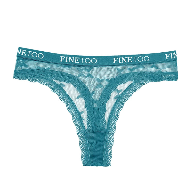 Thong femme dentelle sexy — Taille basse respirant couleur unie
