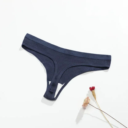 Tanga G-string femme coton — Taille basse respirant couleur unie